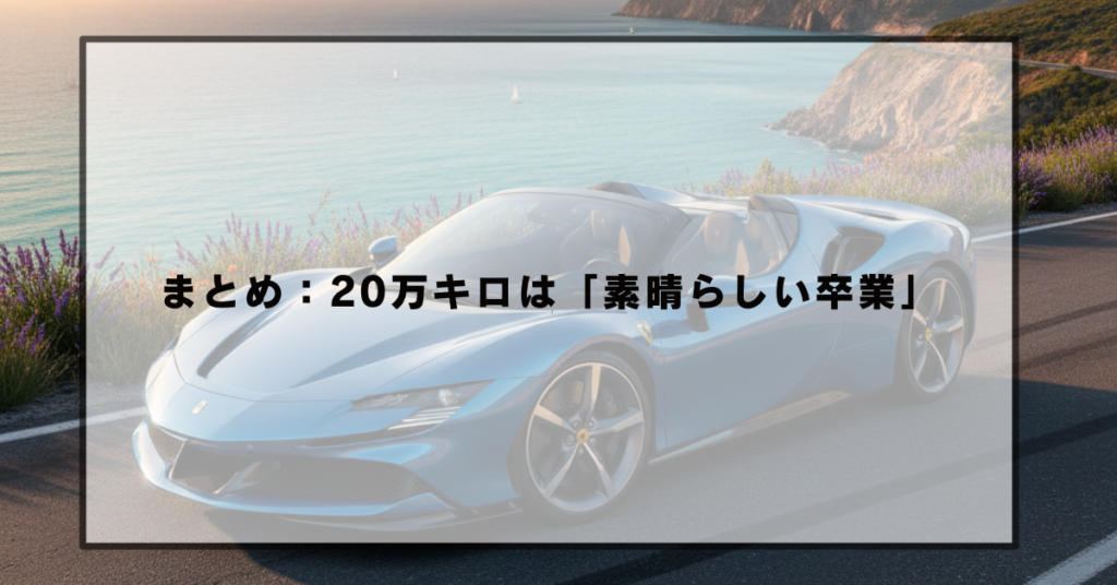 まとめ：知恵袋の車の20万キロへの声　「素晴らしい卒業」